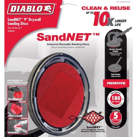 Diablo Diablo SandNet 9 in. L X 9 in. W Ceramic Blend 180 Grit Fine Drywall Sand Pad DND090180H05G